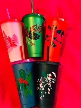 Starbucks Holiday Reusable Tumblers - Red, White, Black, Green, Blue